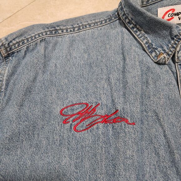 VTG Jeff Gordon #24 NASCAR Racing Competitors View Mens XL Denim Button Up Shirt - Picture 5 of 11